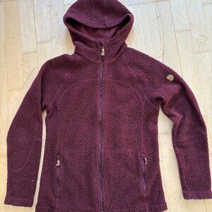 Fjallraven Kaitum Fleece Lined Textured Hoodies Jacket S Burgundy